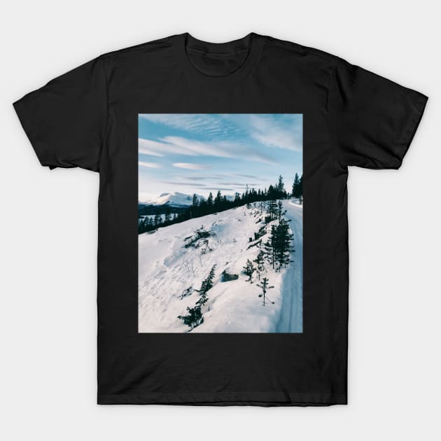 Clear Cold Winter Day Around Rondane National Park in Norway T-Shirt by visualspectrum